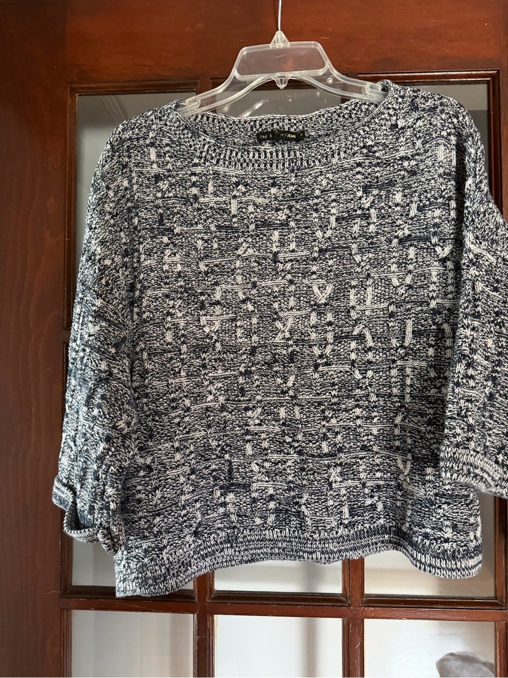 rag & bone Navy and White Marled Crewneck Sweater